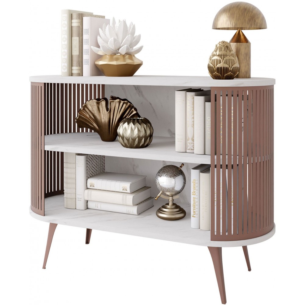 Μπουφές Roenni-Λευκό Μάρμαρο - Χάλκινο