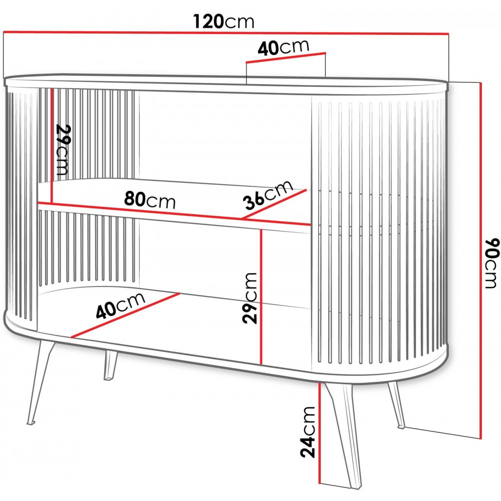 Μπουφές Roenni-Μαύρο - Χρυσό