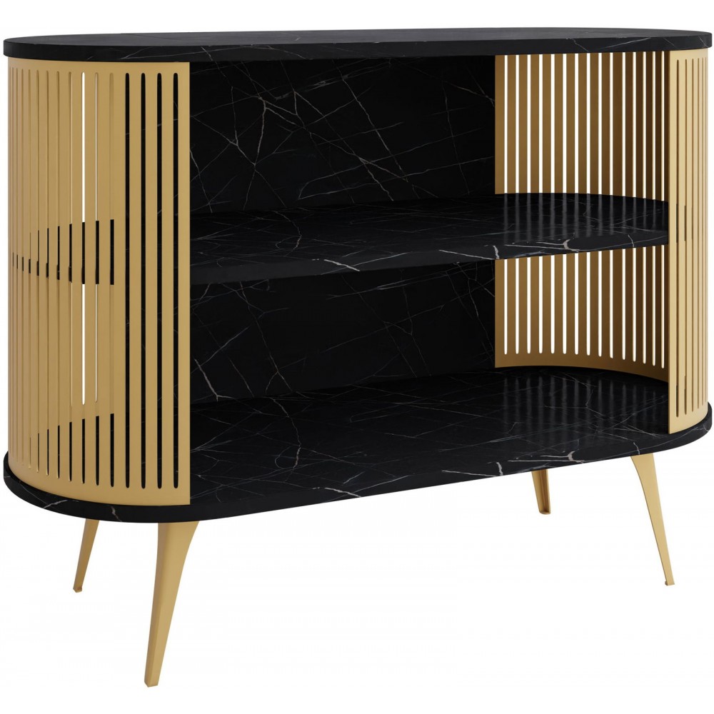 Μπουφές Roenni-Μαύρο Μάρμαρο - Χρυσό