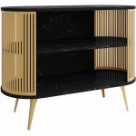 Μπουφές Roenni-Μαύρο Μάρμαρο - Χρυσό