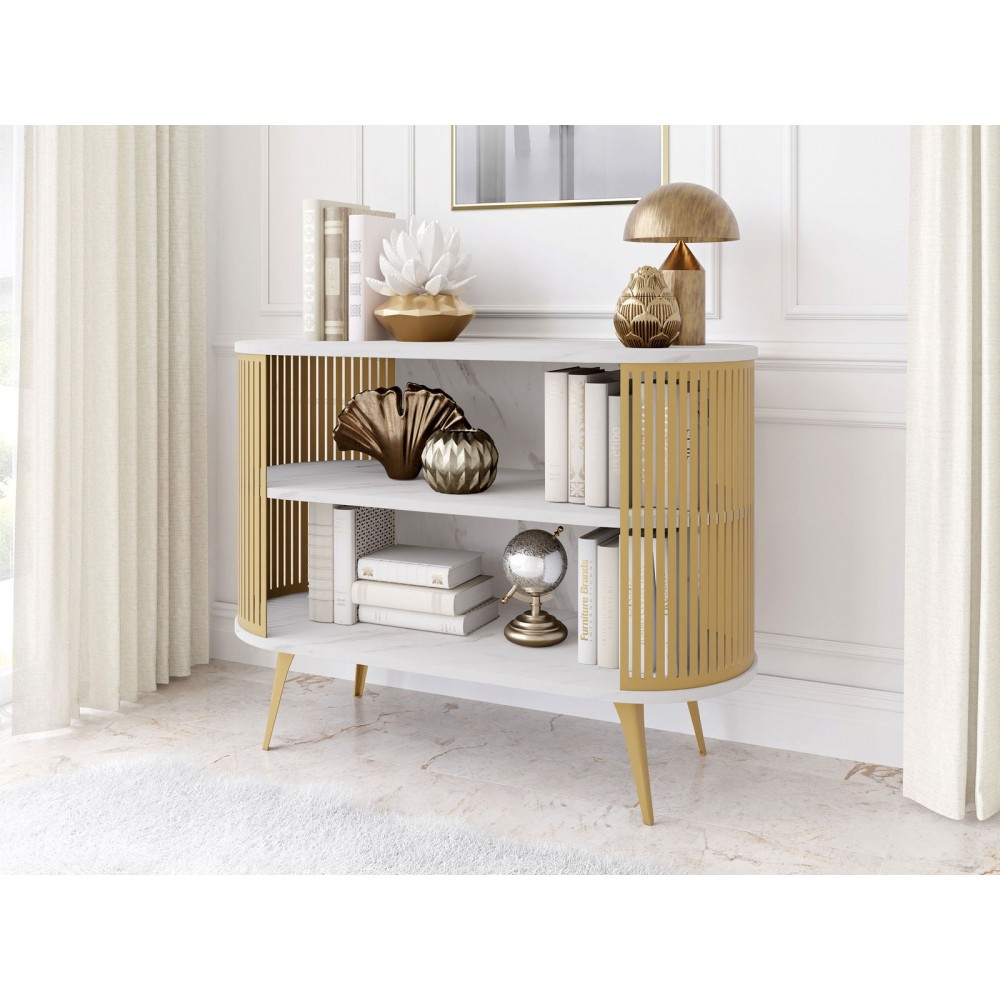 Μπουφές Roenni-Λευκό Μάρμαρο - Χρυσό