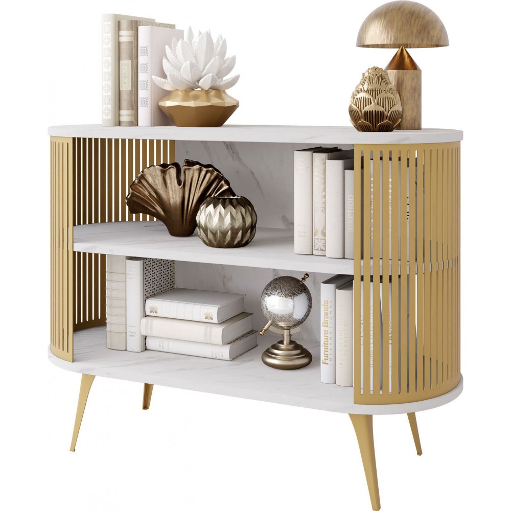 Μπουφές Roenni-Λευκό Μάρμαρο - Χρυσό