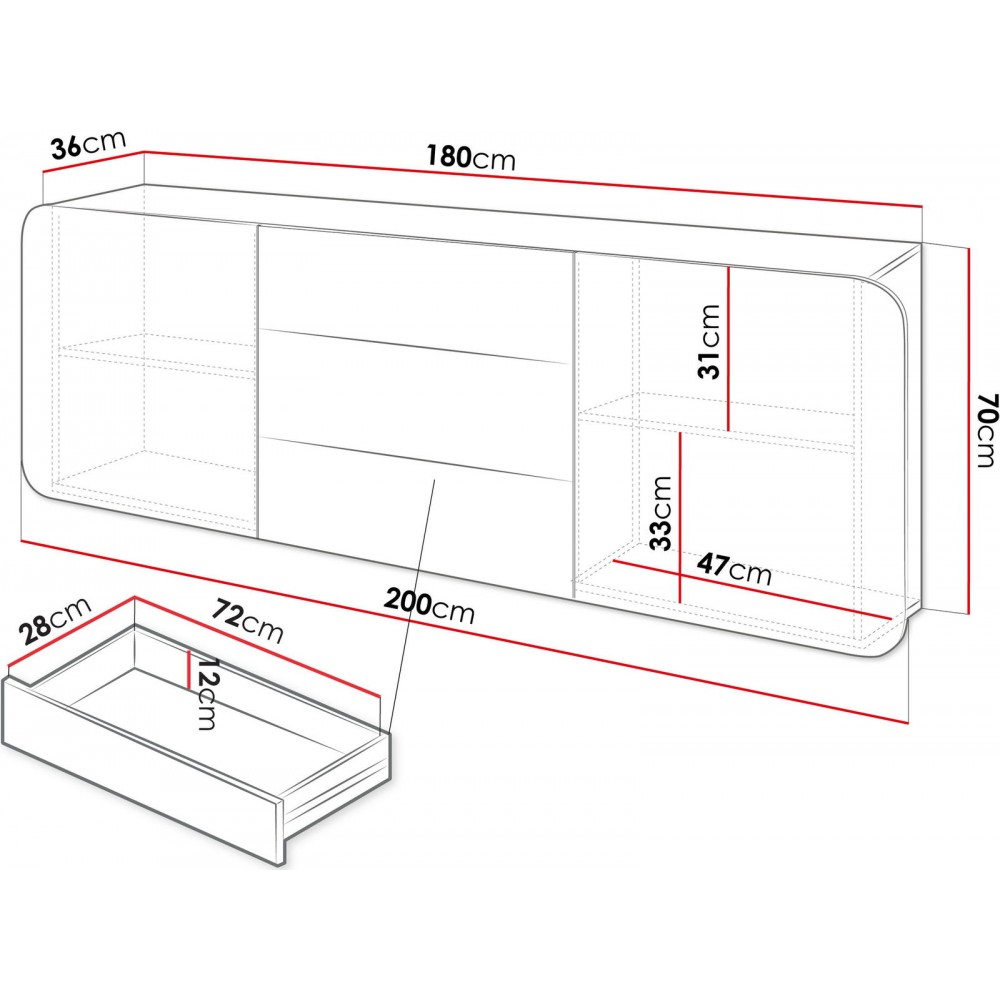 Μπουφές Rene 200x36x70