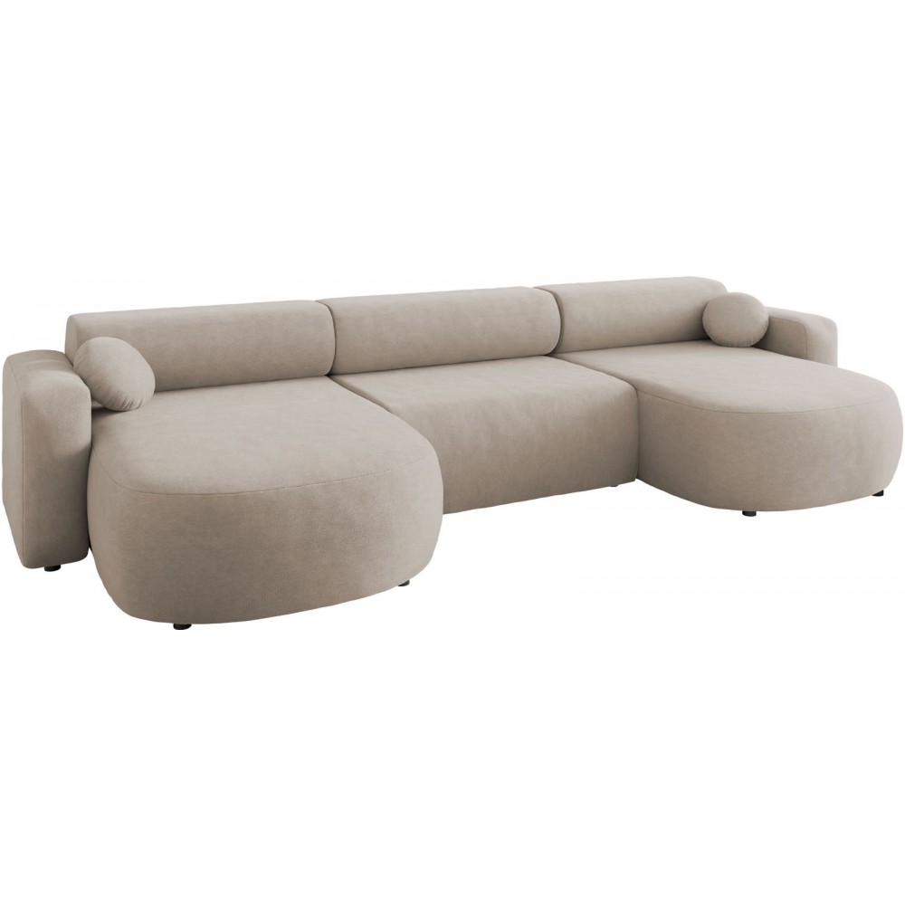 Γωνιακός καναπές Nicelo U-Καφέ Ανοιχτό