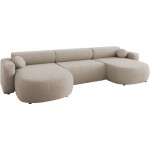 Γωνιακός καναπές Nicelo U-Καφέ Ανοιχτό