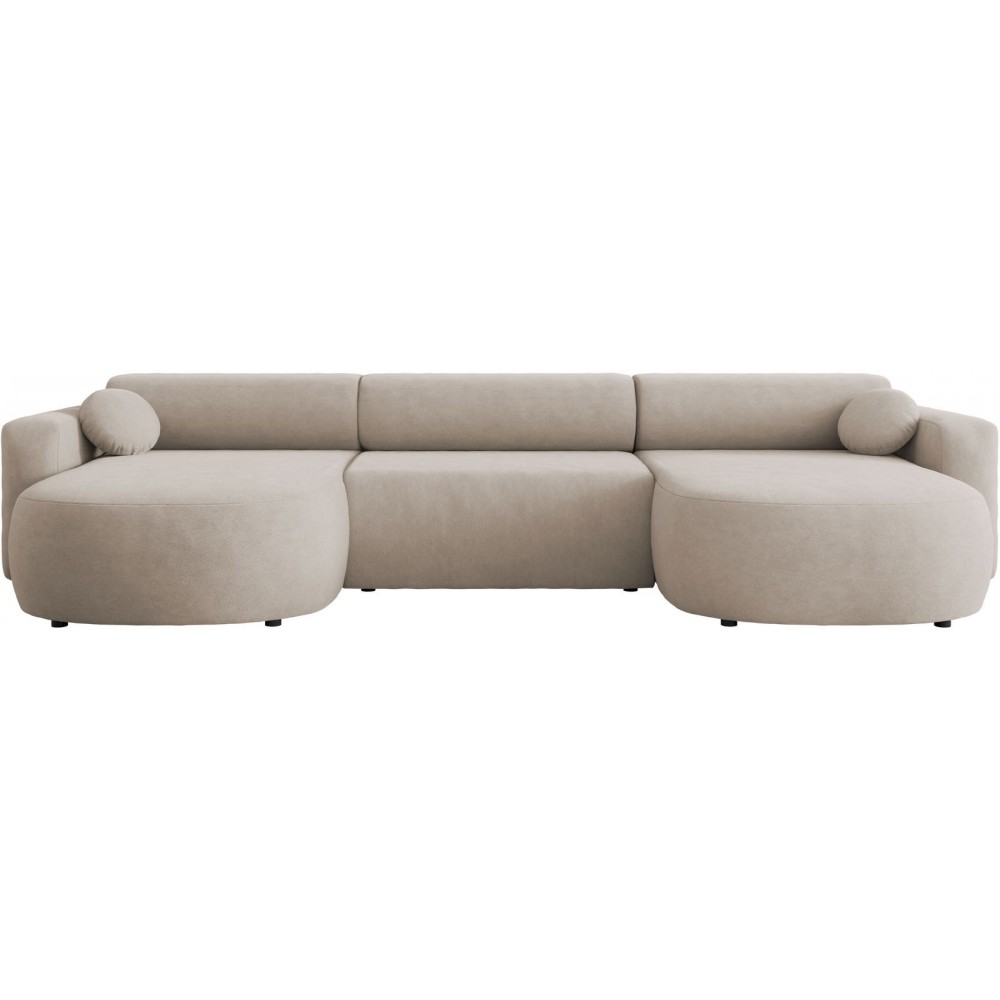 Γωνιακός καναπές Nicelo U-Καφέ Ανοιχτό