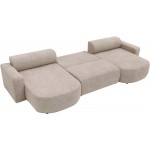Γωνιακός καναπές Nicelo U-Καφέ Ανοιχτό