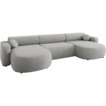 Γωνιακός καναπές Nicelo U-Γκρι Ανοιχτό