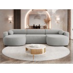 Γωνιακός καναπές Nicelo U-Γκρι Ανοιχτό