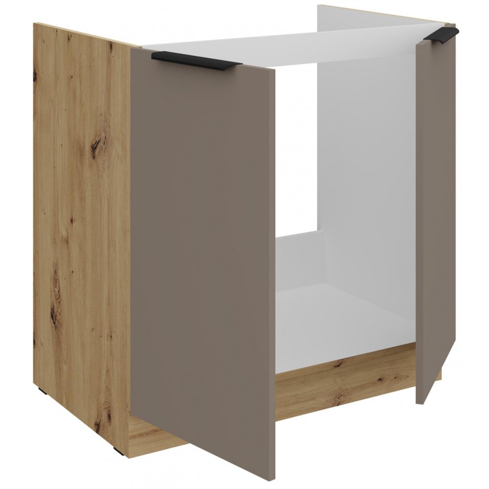 Επιδαπέδιο ντουλάπι νεροχύτη Arianna 80 ZL 2F-Γκρέζ