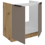 Επιδαπέδιο ντουλάπι νεροχύτη Arianna 80 ZL 2F-Γκρέζ