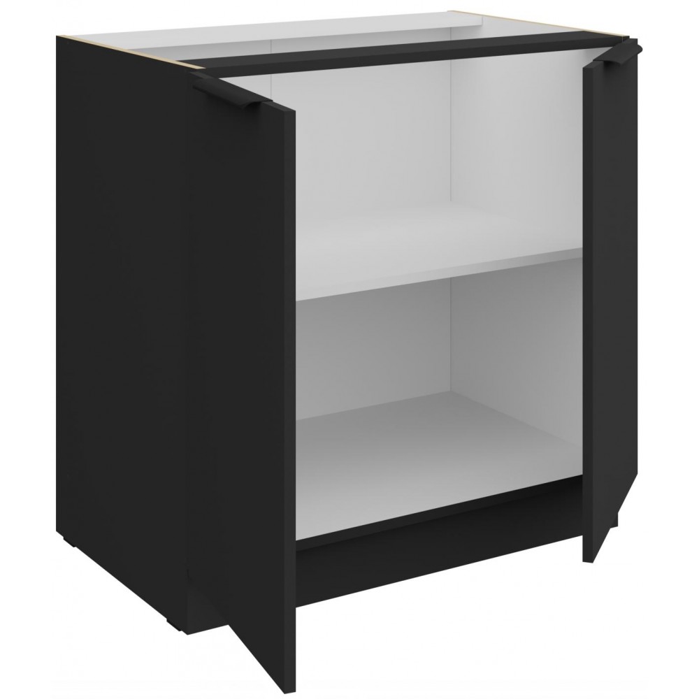 Επιδαπέδιο ντουλάπι Arianna 80 D 2F BB-Μαύρο 80x52x82