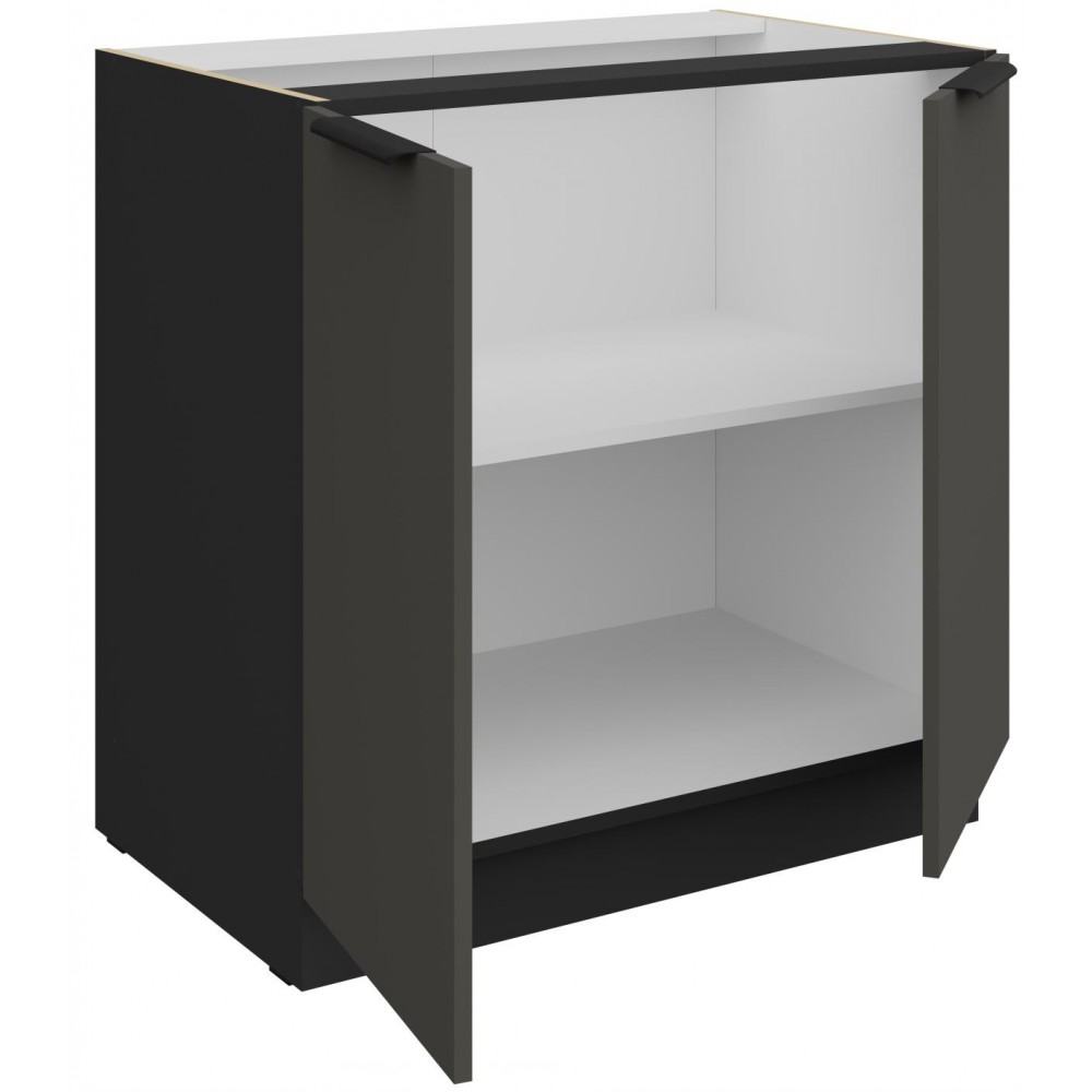 Επιδαπέδιο ντουλάπι Arianna 80 D 2F BB-Γκρι 80x52x82