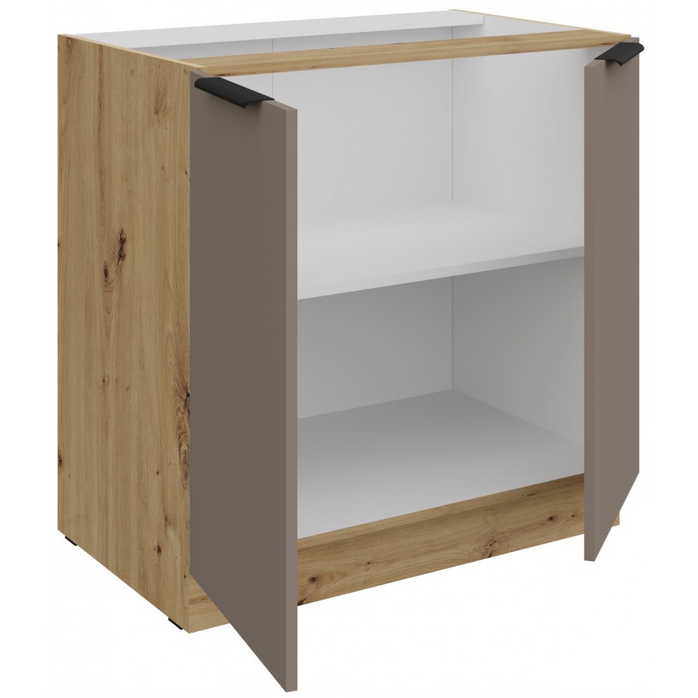 Επιδαπέδιο ντουλάπι Arianna 80 D 2F BB-Γκρέζ 80x52x82
