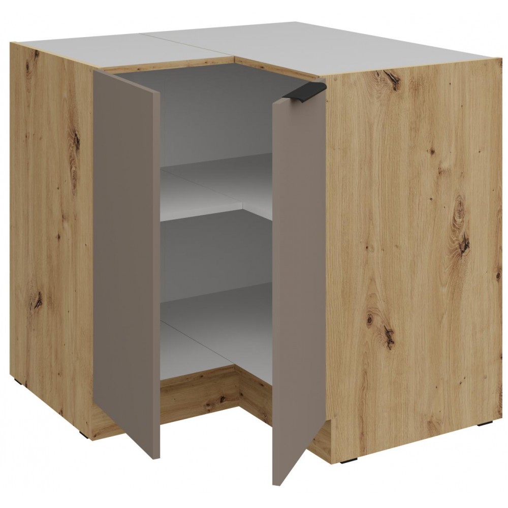 Επιδαπέδιο ντουλάπι γωνιακό Arianna 90x90 DN 2F BB-Γκρέζ