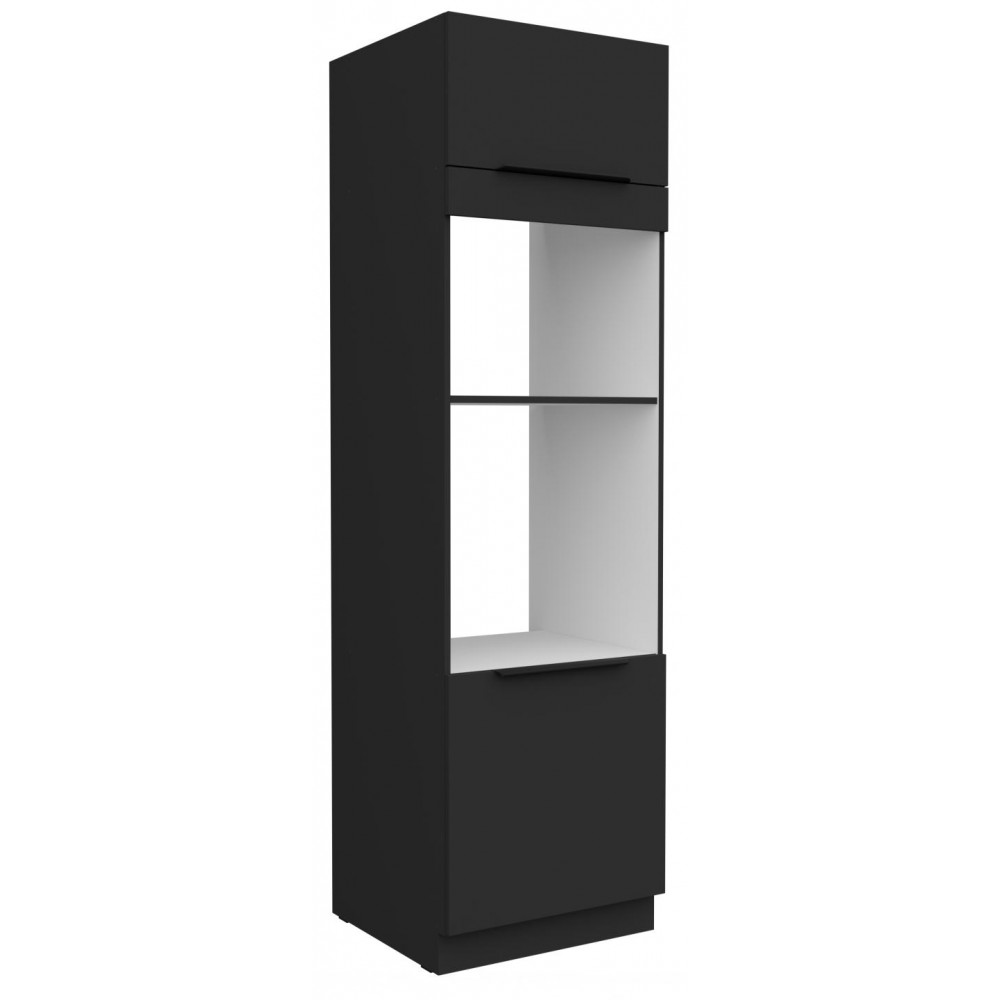 Επιδαπέδιο ντουλάπι Arianna 60 DPM 210 2F-Μαύρο 60x57x210