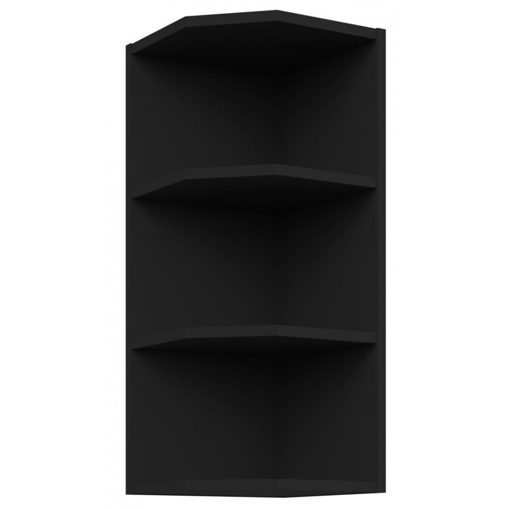 Κρεμαστό ντουλάπι γωνιακό με ράφια Arianna 30 G 72 ZAK-Μαύρο