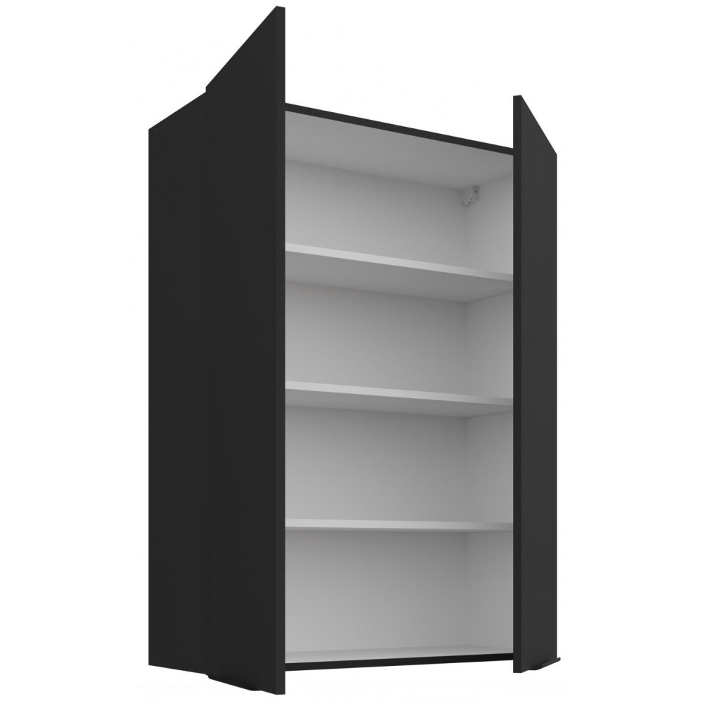 Κρεμαστό ντουλάπι Arianna 80 G 108 2F-Μαύρο 80x31x107.5
