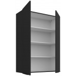 Κρεμαστό ντουλάπι Arianna 80 G 108 2F-Μαύρο 80x31x107.5