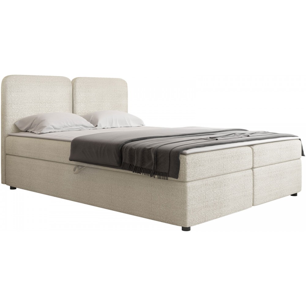 Επενδυμένο κρεβάτι Boho-140 x 200-Εκρού