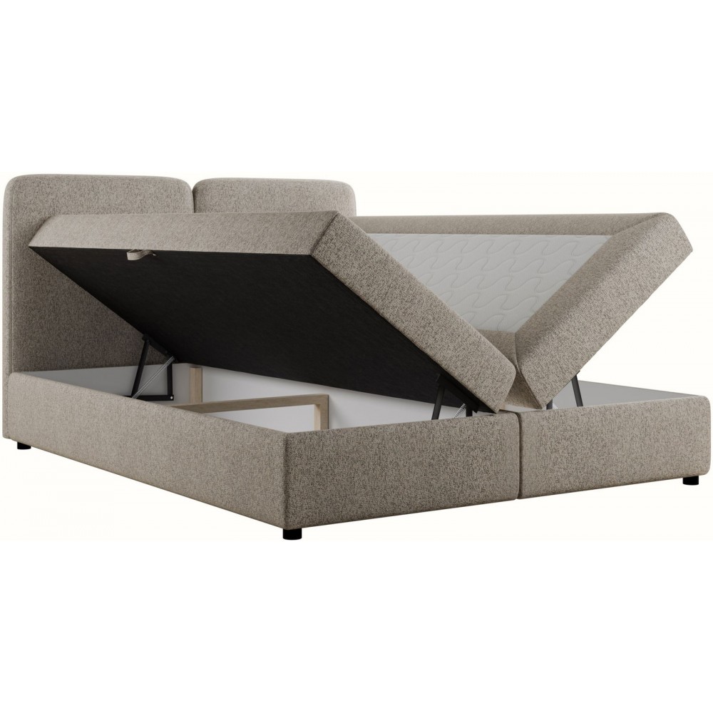 Επενδυμένο κρεβάτι Boho-140 x 200-Εκρού