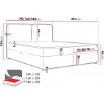 Επενδυμένο κρεβάτι Boho-140 x 200-Πράσινο