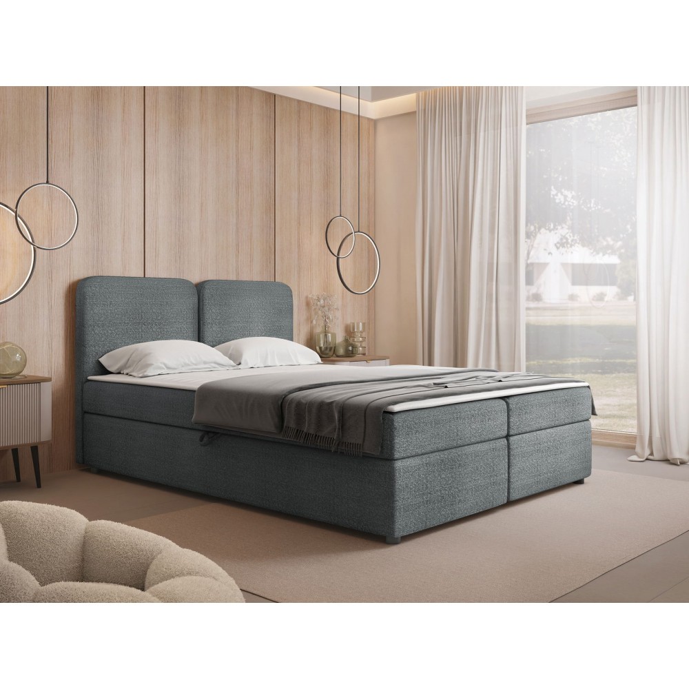 Επενδυμένο κρεβάτι Boho-180 x 200-Γκρι