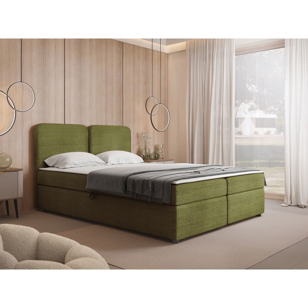 Επενδυμένο κρεβάτι Boho-180 x 200-Πράσινο