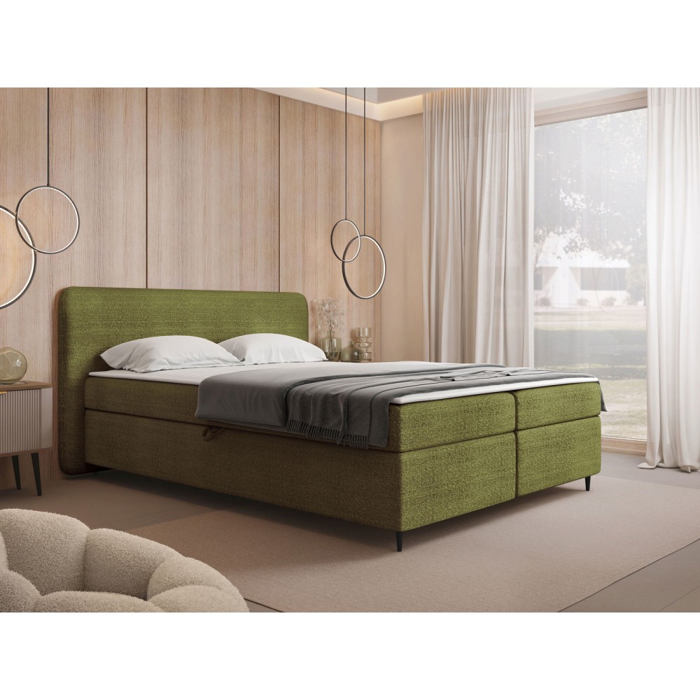 Επενδυμένο κρεβάτι Boho II-160 x 200-Πράσινο