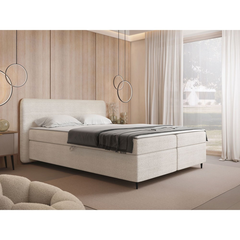 Επενδυμένο κρεβάτι Boho II-160 x 200-Κρεμ