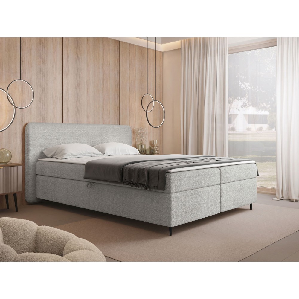 Επενδυμένο κρεβάτι Boho II-160 x 200-Γκρι Ανοιχτό