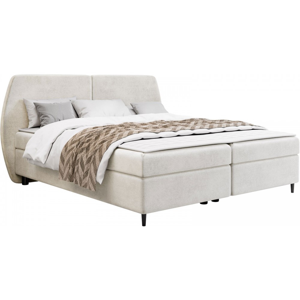 Επενδυμένο κρεβάτι Madryt-140 x 200-Εκρού