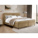 Επενδυμένο κρεβάτι Madryt-140 x 200-Καφέ Ανοιχτό