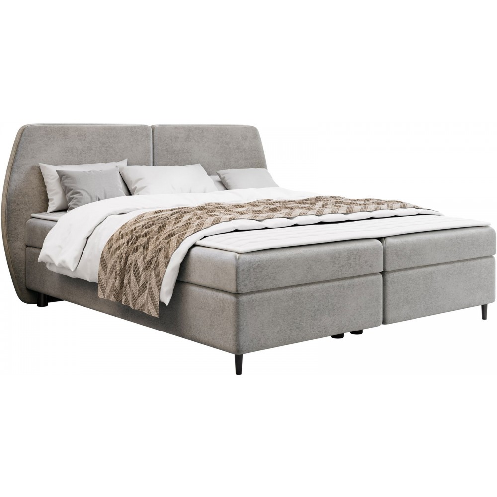 Επενδυμένο κρεβάτι Madryt-140 x 200-Γκρι Ανοιχτό