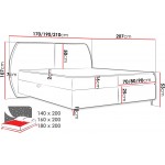 Επενδυμένο κρεβάτι Madryt-160 x 200-Καφέ
