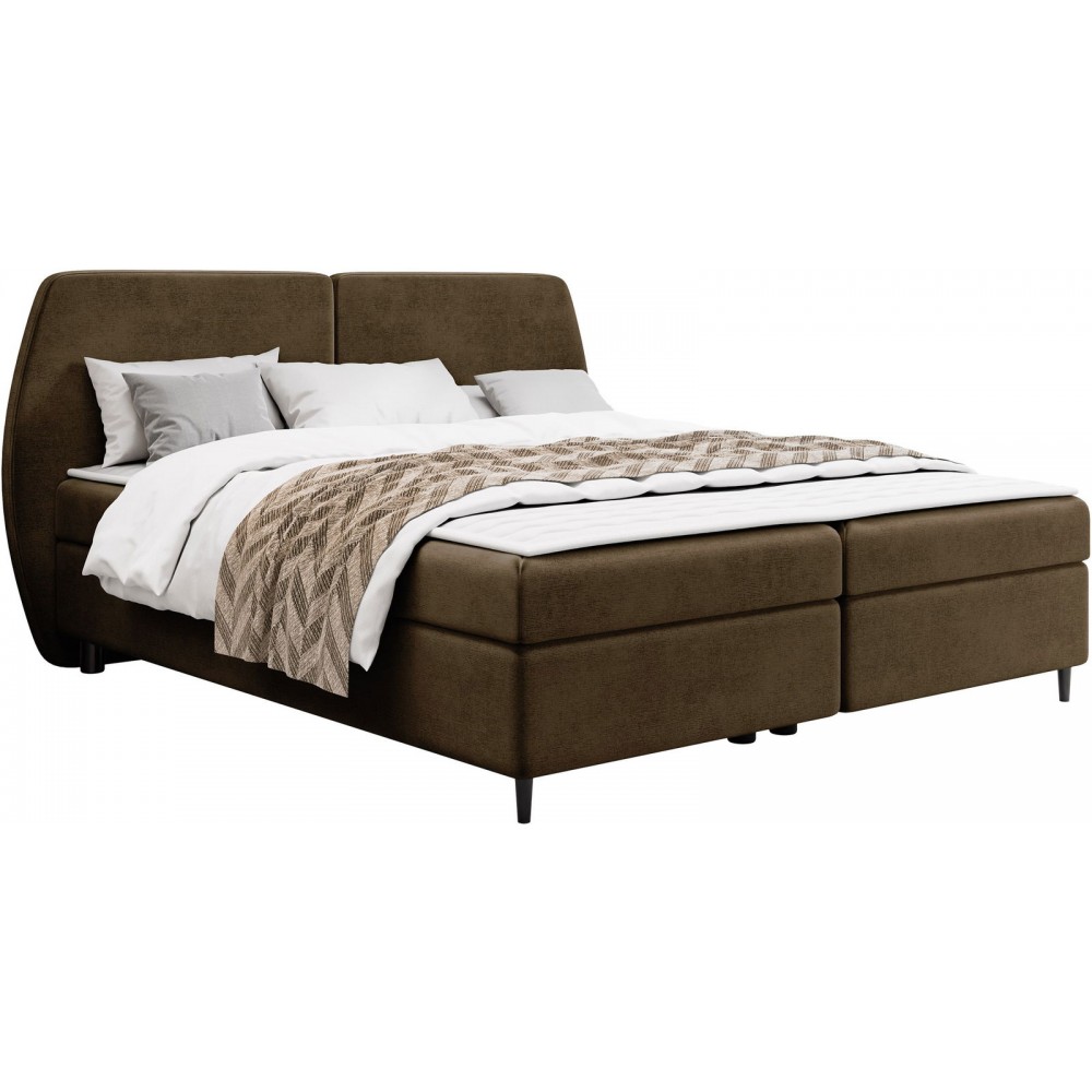 Επενδυμένο κρεβάτι Madryt-180 x 200-Καφέ