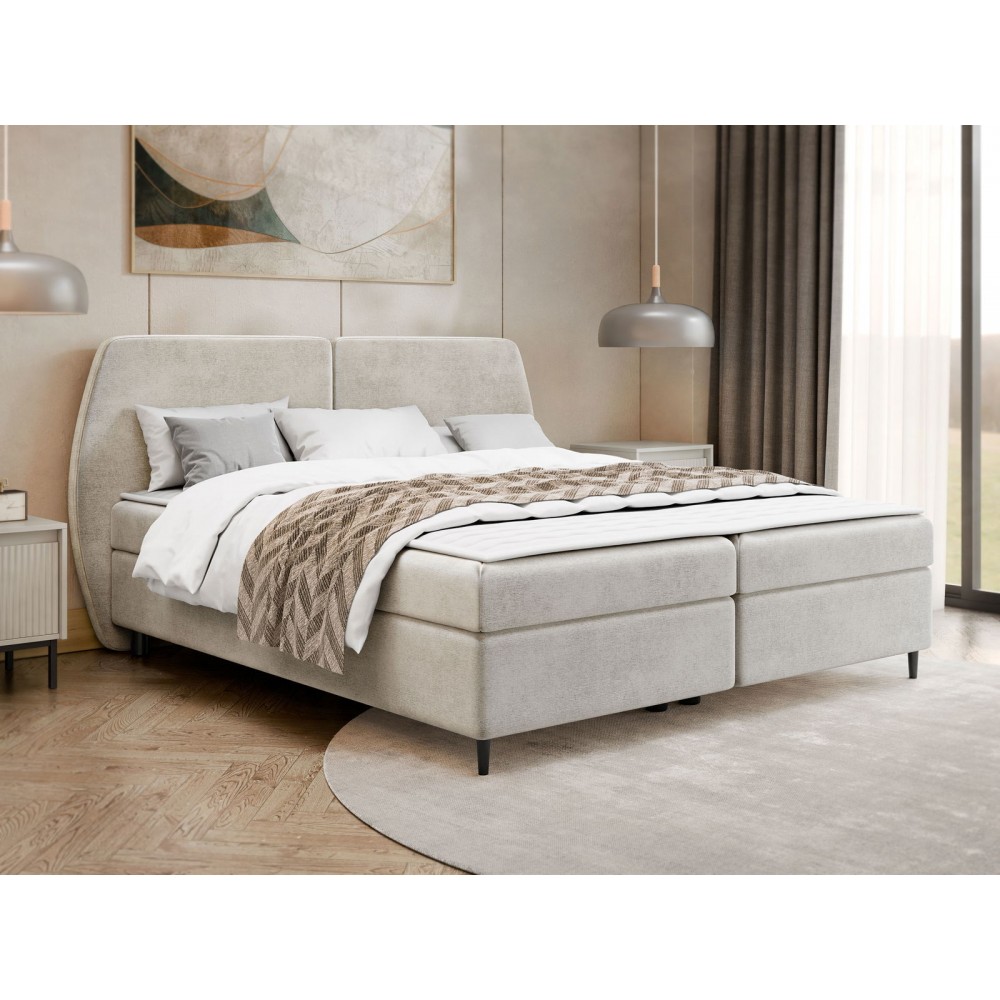 Επενδυμένο κρεβάτι Madryt-180 x 200-Κρεμ