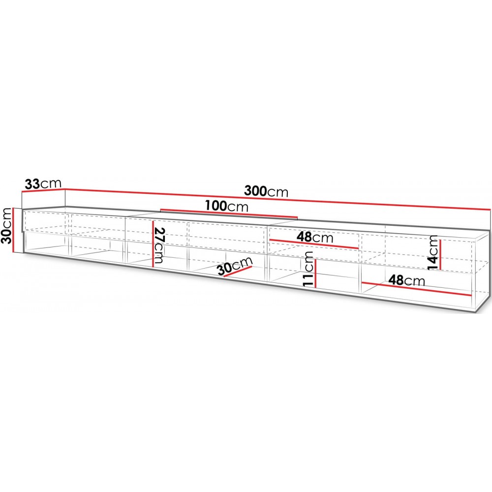 Έπιπλο τηλεόρασης A 300-Μαύρο ματ