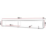 Έπιπλο τηλεόρασης  Lowboard D 180-Καφέ