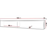 Έπιπλο τηλεόρασης  Lowboard D 180-Μαύρο - Χρυσό