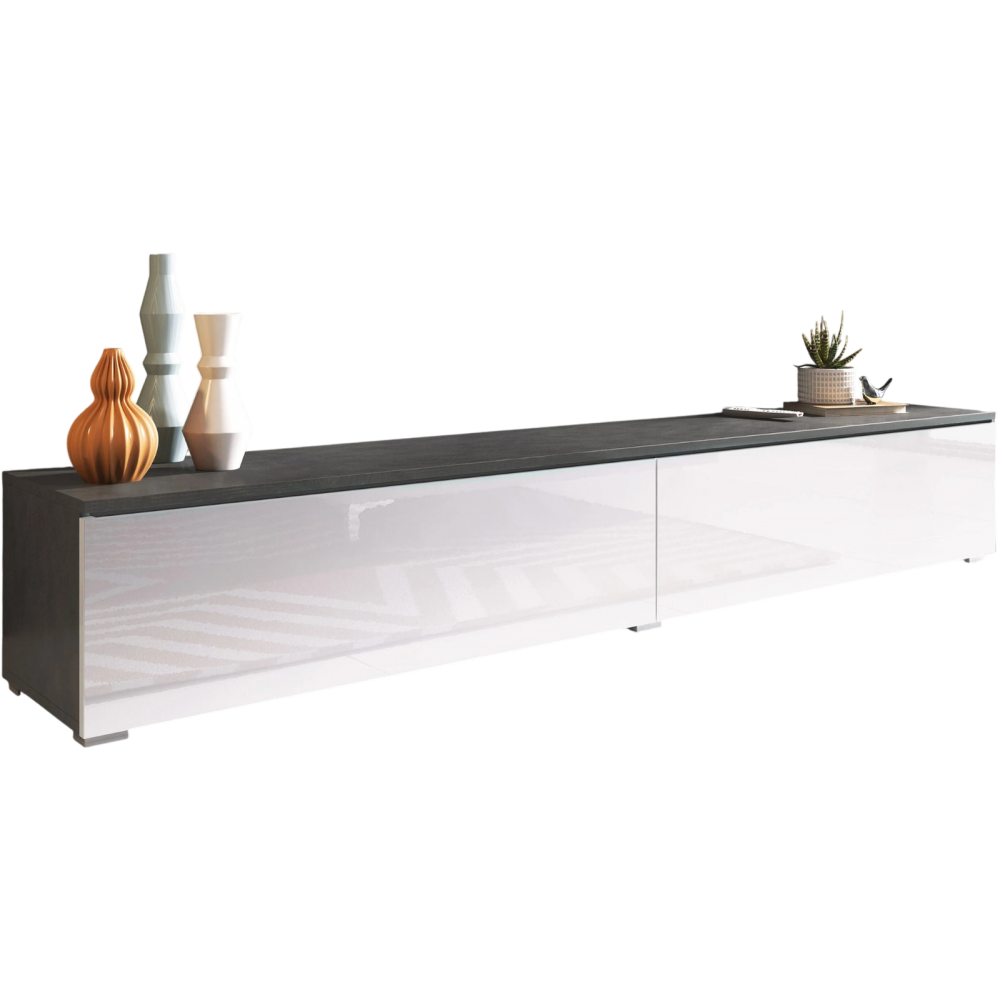 Έπιπλο τηλεόρασης  Lowboard D 180-Λευκό - Ανθρακί