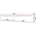 Έπιπλο τηλεόρασης  Lowboard D 180-Γκρι - Λευκό