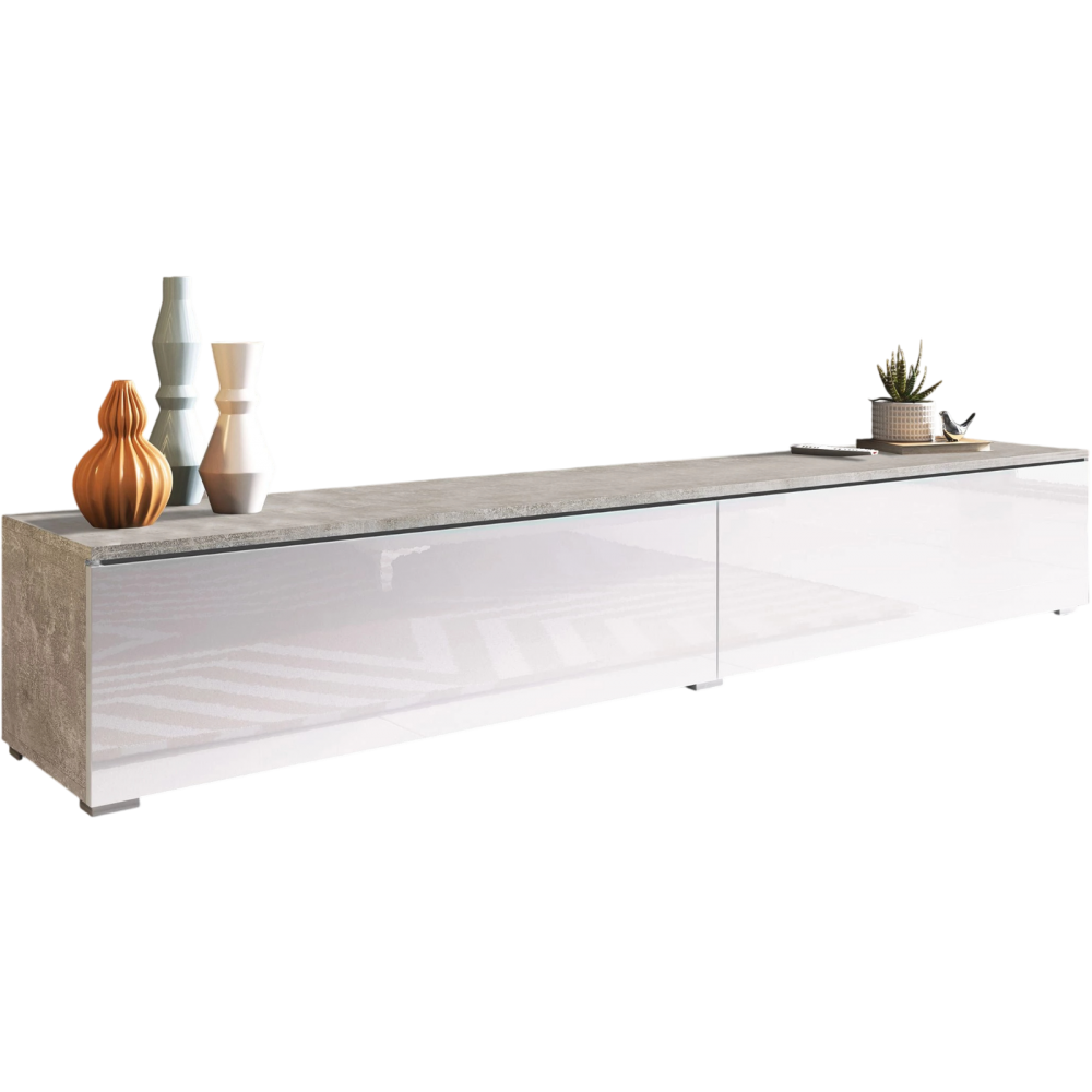 Έπιπλο τηλεόρασης  Lowboard D 180-Γκρι - Λευκό