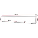 Έπιπλο τηλεόρασης  Lowboard D 180-Γκρι - Λευκό