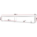 Έπιπλο τηλεόρασης  Lowboard D 180-Μέντα