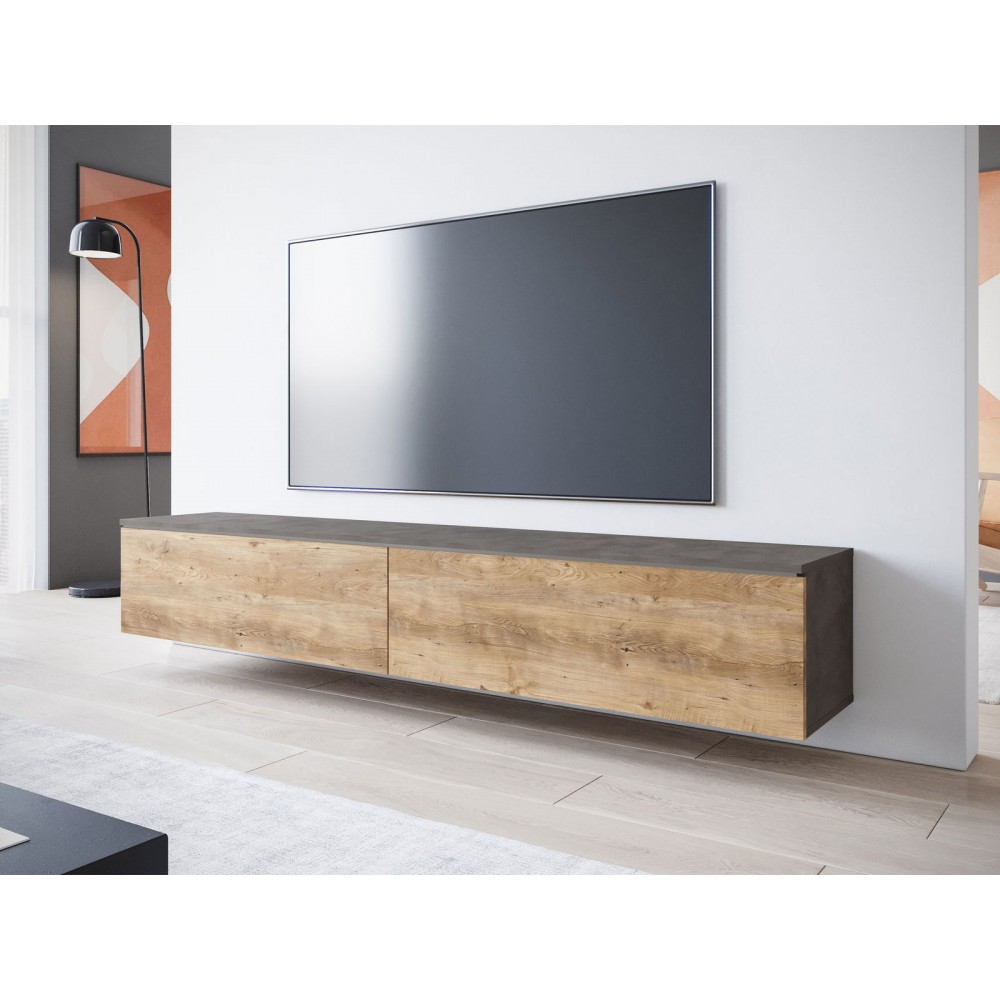 Έπιπλο τηλεόρασης  Lowboard D 180-Φυσικό - Ανθρακί