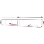 Έπιπλο τηλεόρασης  Lowboard D 180-Φυσικό - Ανθρακί