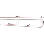 Έπιπλο τηλεόρασης  Lowboard D 180-Λευκό-Γκρι Γυαλιστερό