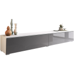 Έπιπλο τηλεόρασης  Lowboard D 180-Λευκό-Γκρι Γυαλιστερό