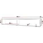 Έπιπλο τηλεόρασης  Lowboard D 180-Λευκό-Γκρι Γυαλιστερό